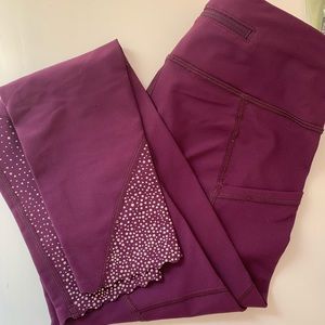 Lululemon dark purple leggings with reflectors